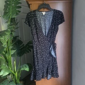 Mossimo Black Polka Dot Wrap Dress